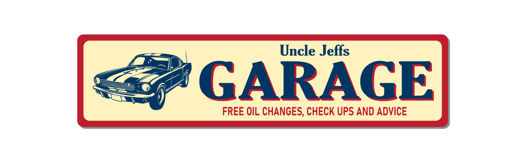 Metal Sign - Personalised Garage Sign - Free Oil Change