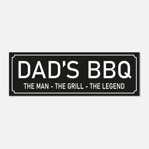 Metal Sign - Personalised Dad's BBQ Sign - The Grill - The Man - The Legend - VWPrintCo