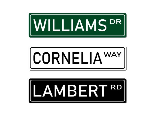 Metal Personalised Novelty Street Sign - Change The Text To Suit Your Needs - VWPrintCo