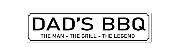 Metal Sign - Personalised Dad's BBQ Sign - The Grill - The Man - The Legend - VWPrintCo