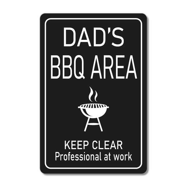 Metal Sign - Personalised Dad's BBQ Area Sign - Backyard Barbecue Sign