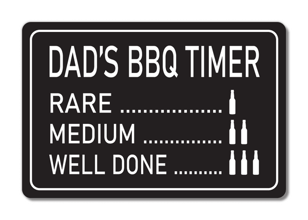 Metal Sign - Personalised BBQ Timer Sign - Dad's BBQ Timer - VWPrintCo