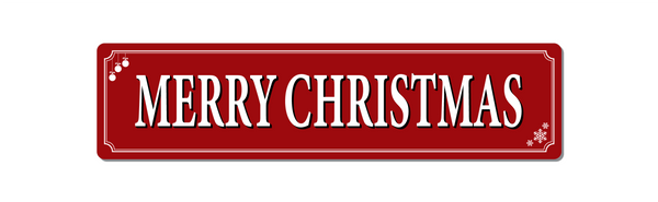 Red Metal Merry Christmas Sign