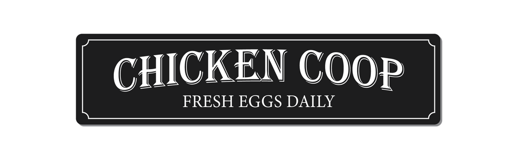 Metal Chicken Coop Sign. Fresh Eggs Daily Black or White