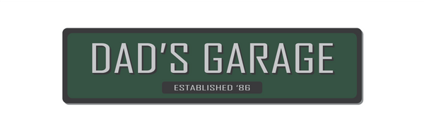 Metal Sign - Personalised Dad's Garage Sign - Man Cave or Shed Sign - VWPrintCo