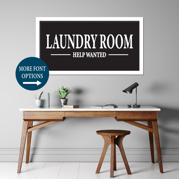 Painted Wood Framed Laundry Room Sign