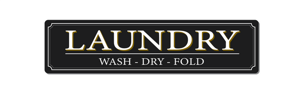 Metal Laundry Room Sign - Wash Dry Fold - VWPrintCo