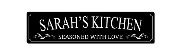 Metal Sign - Personalised kitchen Sign - Seasoned With Love - VWPrintCo