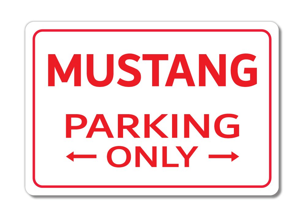 Personalised Parking Only Sign. White with Red Text 